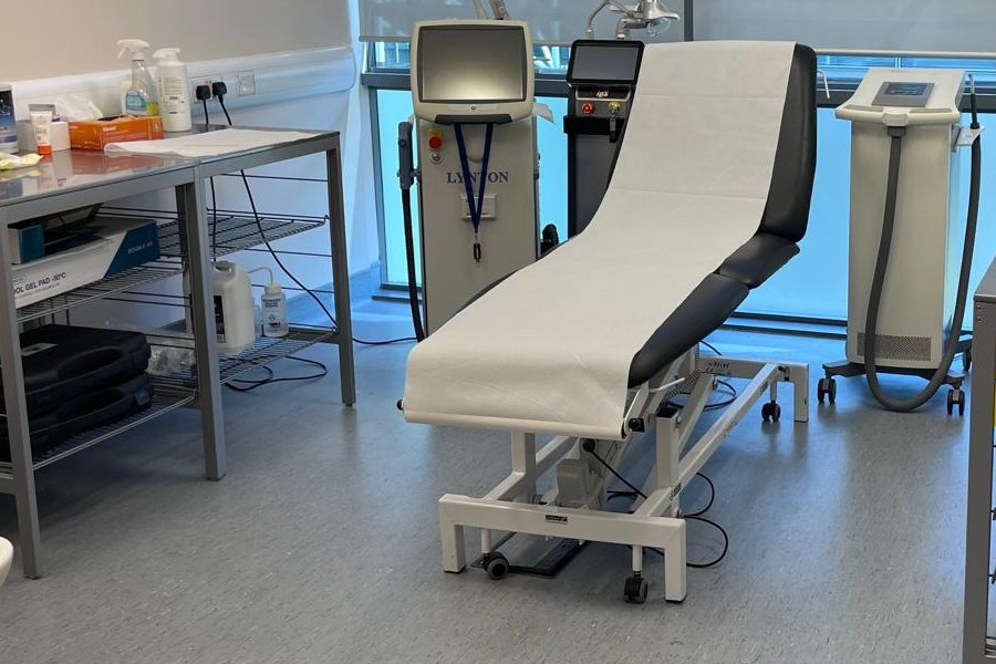 A treatment room at Cosmedics Clinic